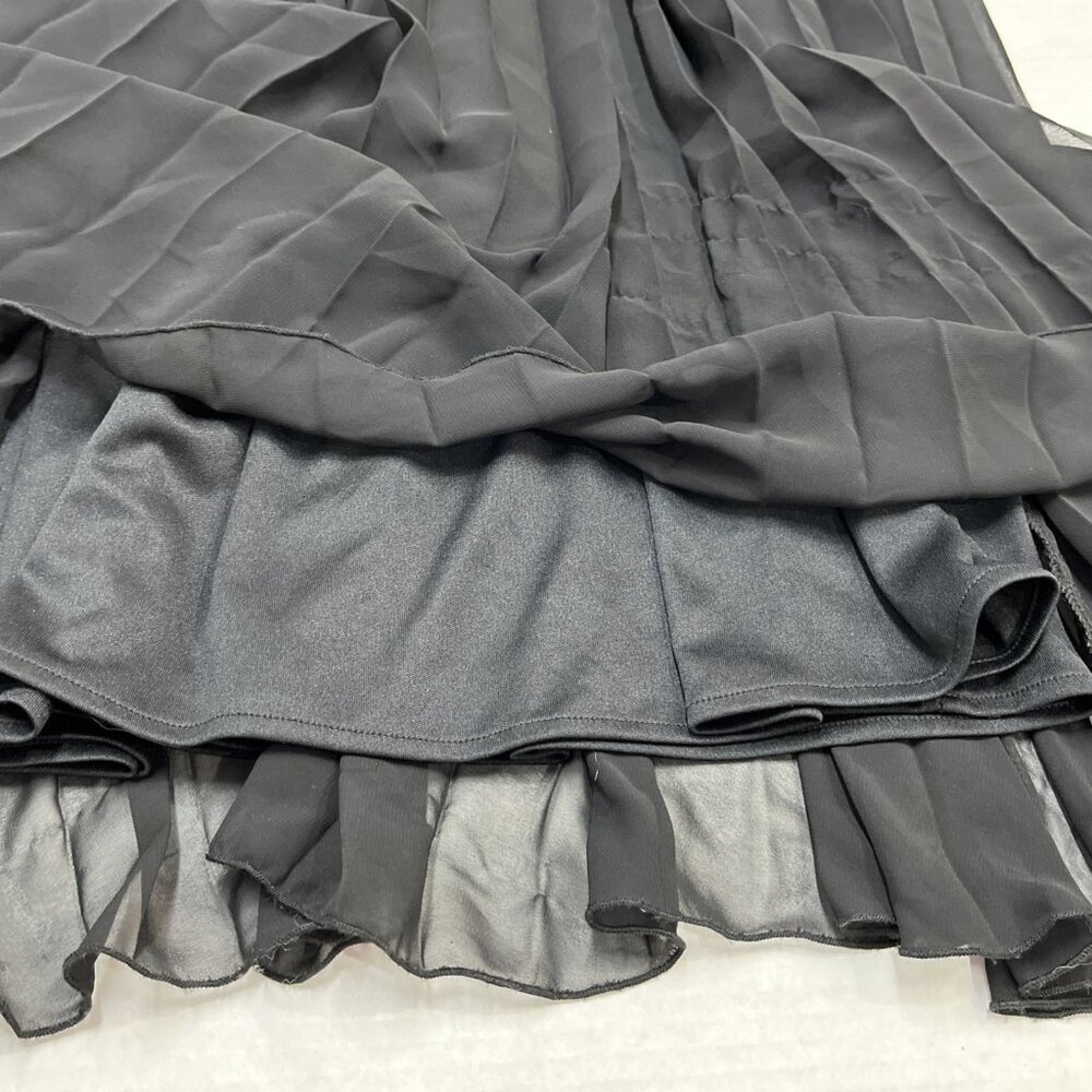Vintage Betsy Adam Dress Size‎ 6 Black Lace Overlay Accordion Pleated Maxi Gown - Picture 11 of 13